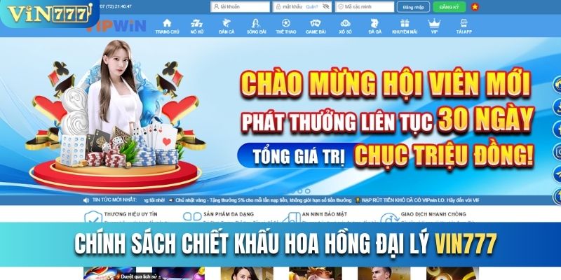 Chính sách chiết khấu hoa hồng cực kỳ hấp dẫn tại Vin777